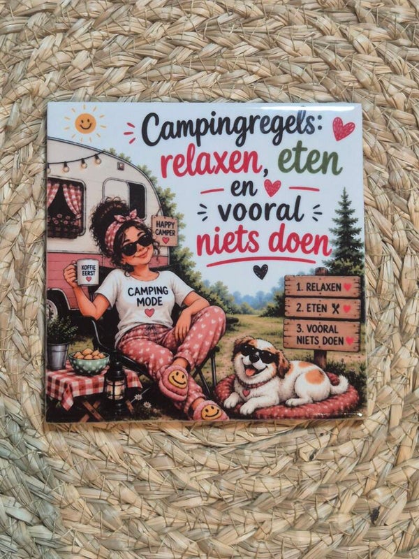 Tegel | Campingregels vrouw