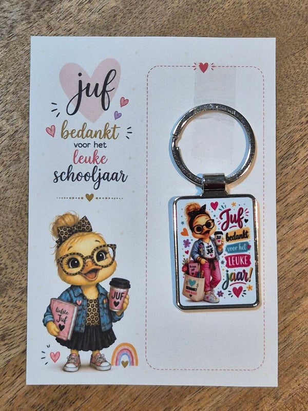 Sleutelhanger | Juf bedankt voor het leuke schooljaar