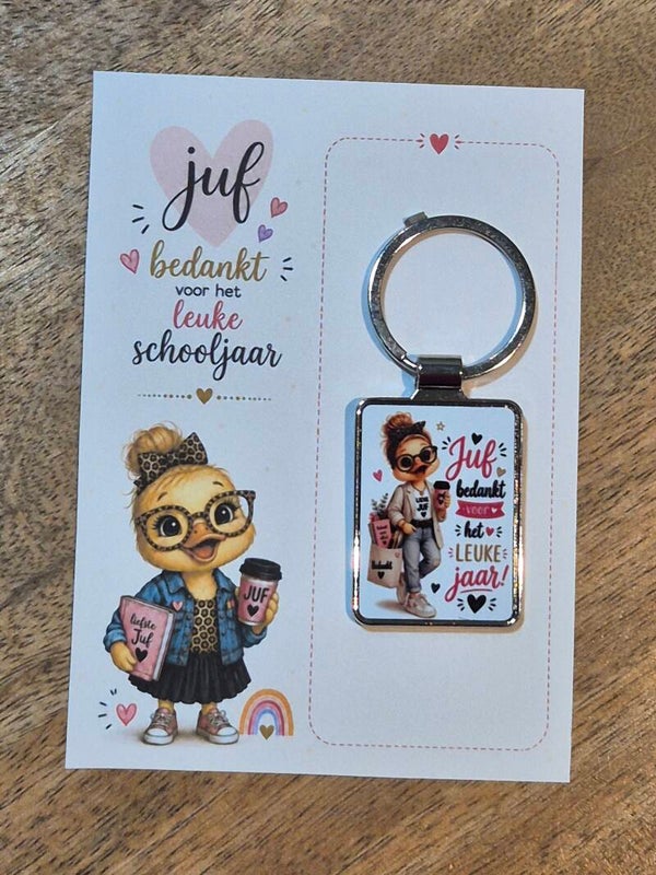 Sleutelhanger | Juf bedankt voor het leuke schooljaar