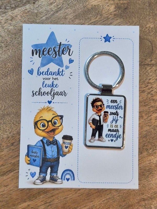 Sleutelhanger | Meester zoals jij is er maar eendje