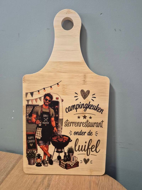 Snijplank - Camping keuken man