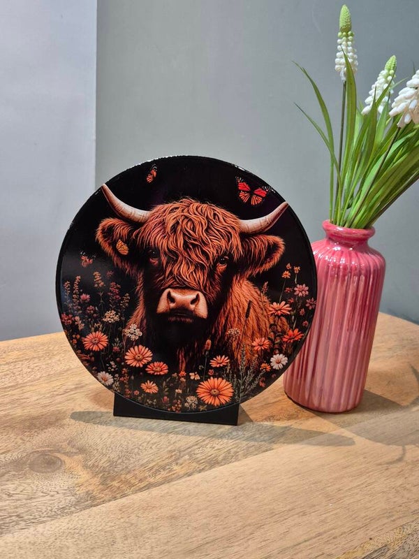 Ronde tegel 20 cm | Schotse Hooglander