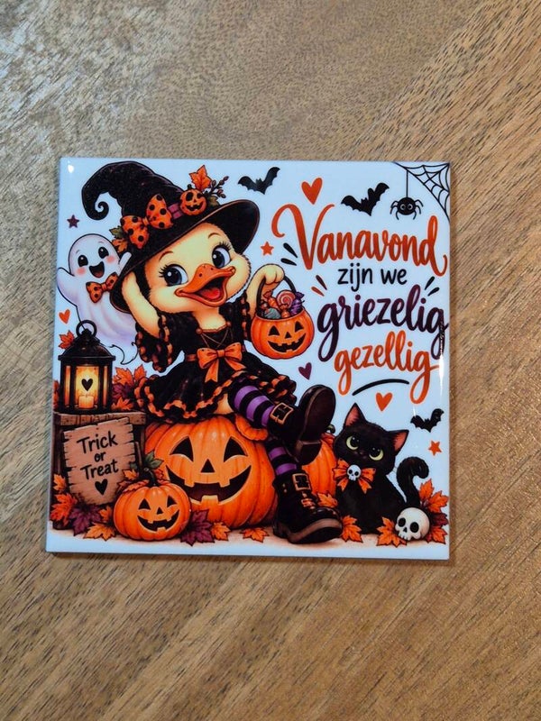 Tegeltje | Vanavond zijn we griezelig gezellig