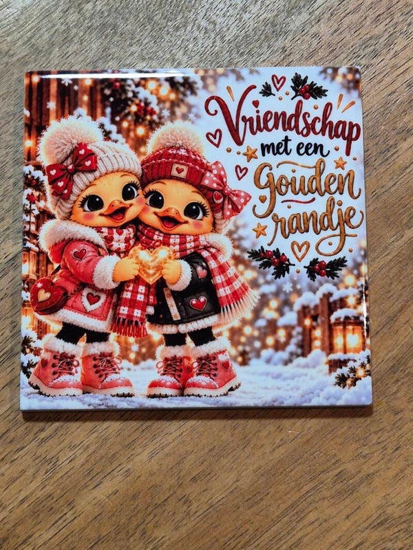 Kersttegel | Vriendschap met een gouden randje