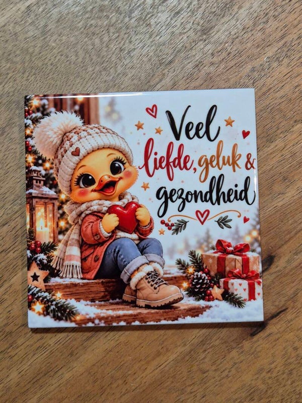 Kersttegel | Veel liefde, geluk en gezondheid