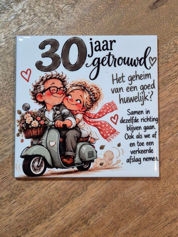 Tegel | ... jaar getrouwd scooter (aanpasbaar)
