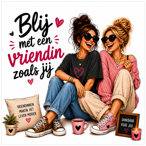 Tegel | Blij met een vriendin zoals jij
