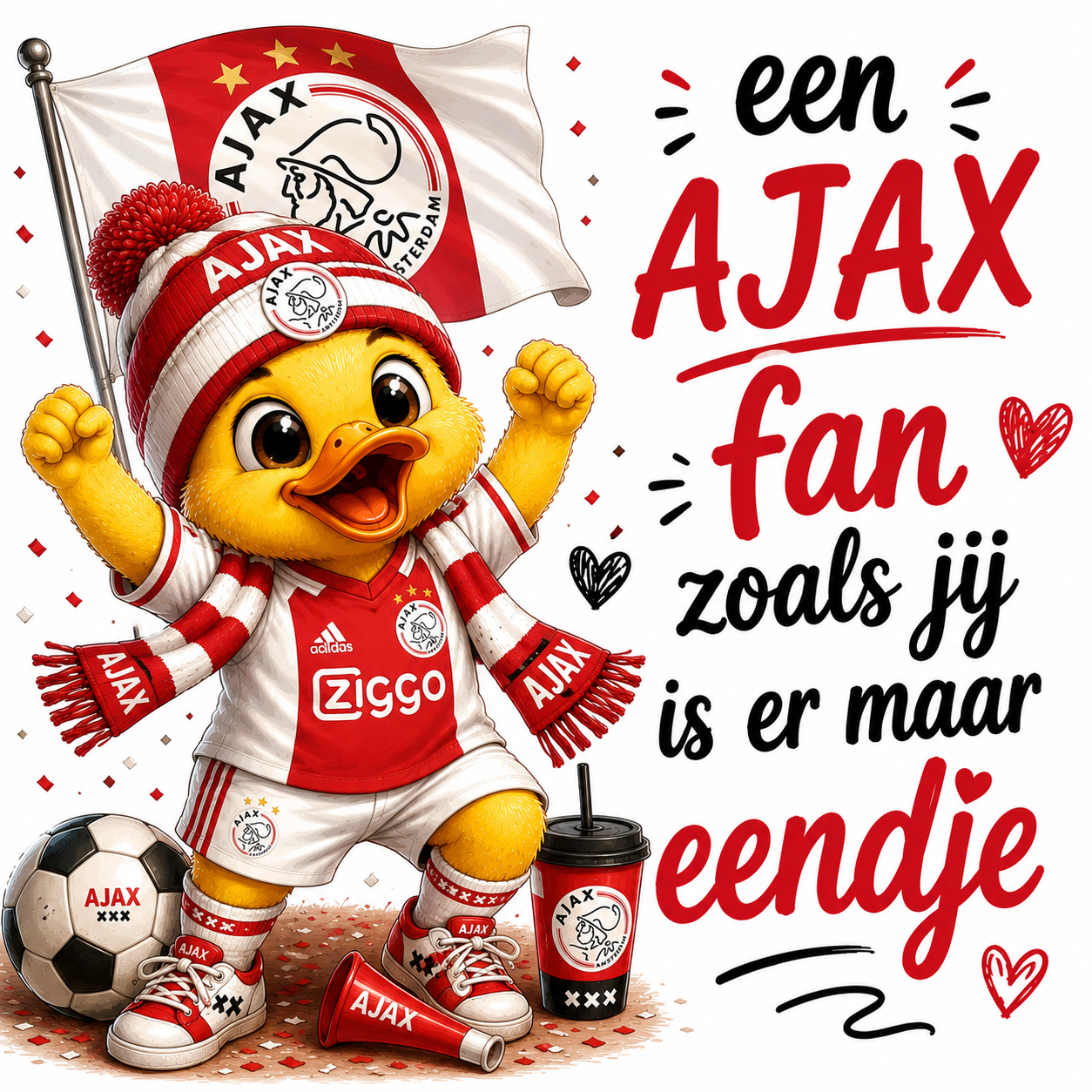 Magneet tegel | Ajax fan eendje