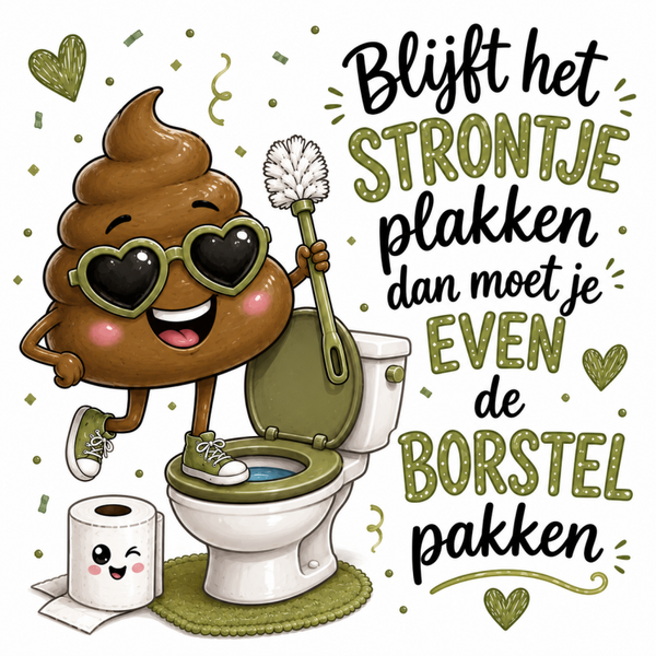 Tegel | Blijft het strontje plakken....groen