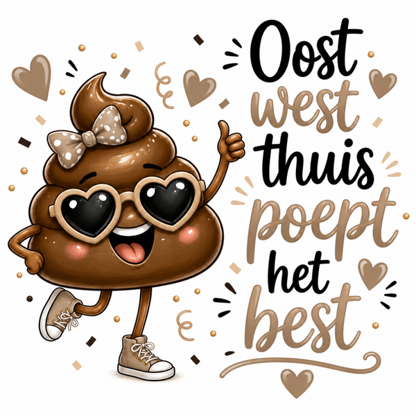 Tegel | Oost west thuis poept het best (taupe)