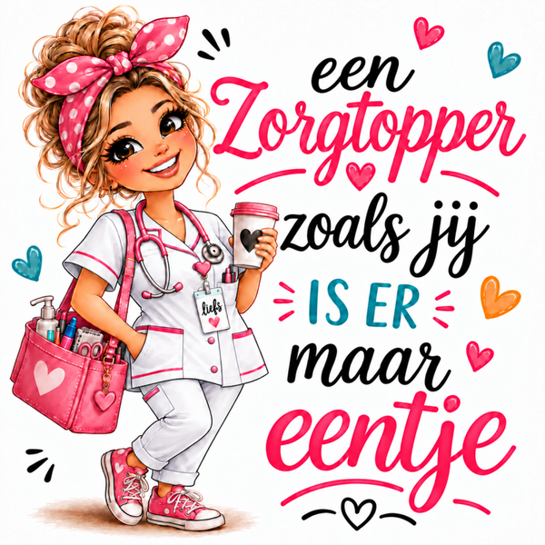 Magneet tegel | Zorgtopper dame