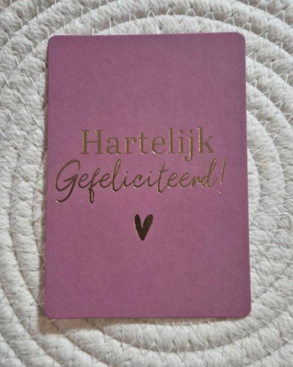 Cadeaukaartje | Hartelijk gefeliciteerd