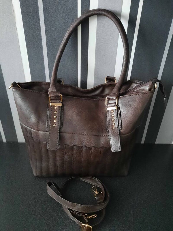 Handtas met schulprand in 2 kleuren