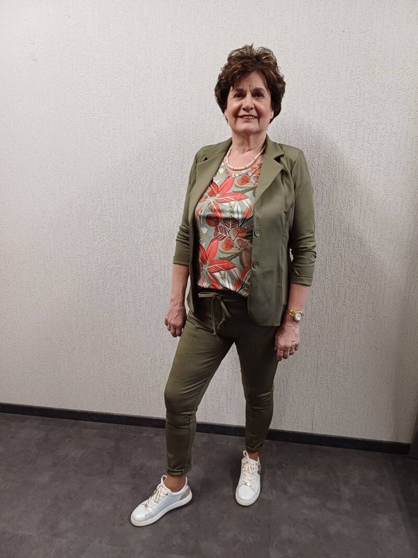 Donker groene travel broek