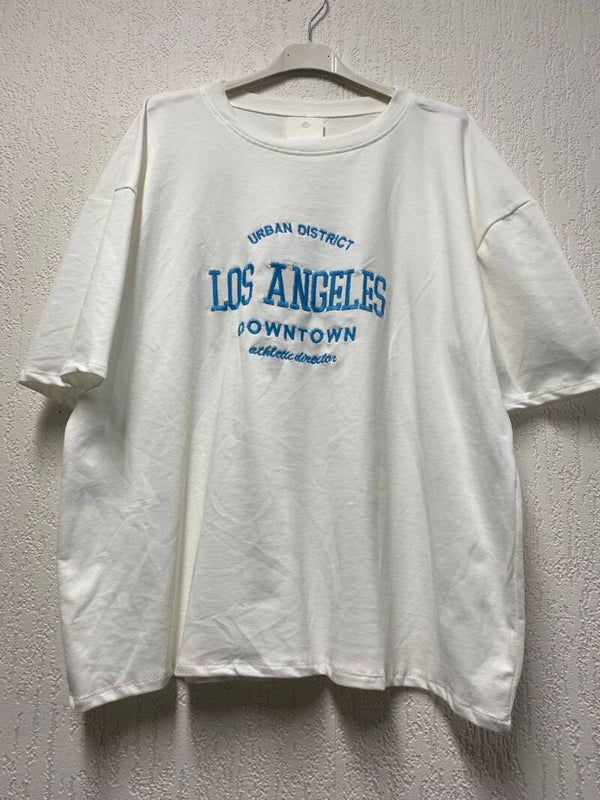 Wit shirt LA blauwe opdruk