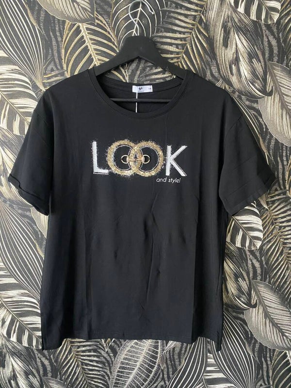Zwart shirt met gouden opdruk