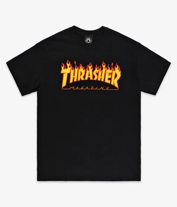 THRASHER T-SHIRT FLAME, BLACK, GR. M