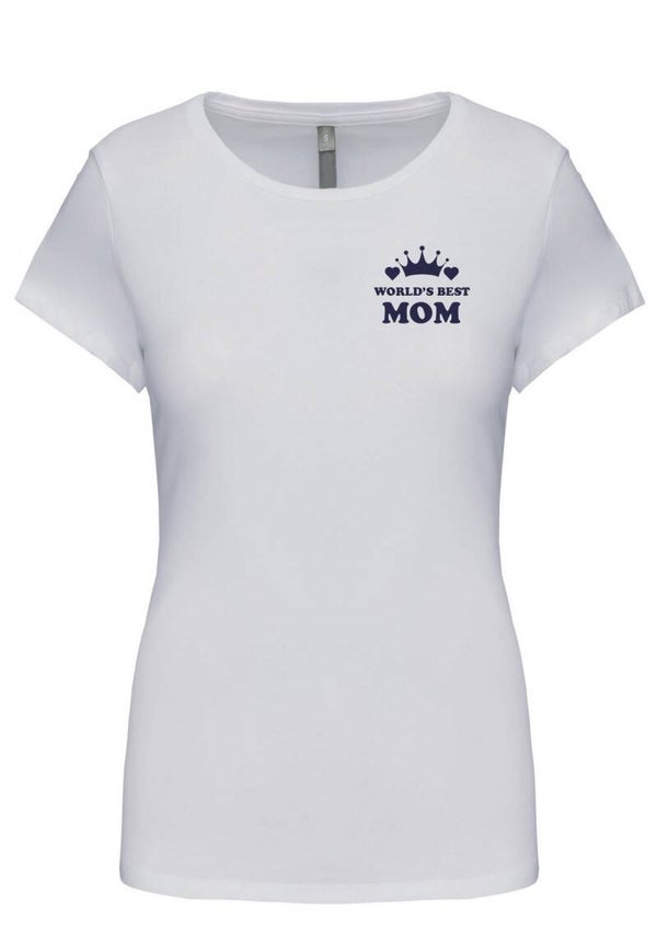 MOEDERDAG ! Damestshirt art.K3013 Ronde hals korte mouw met slogan World's Best MOM