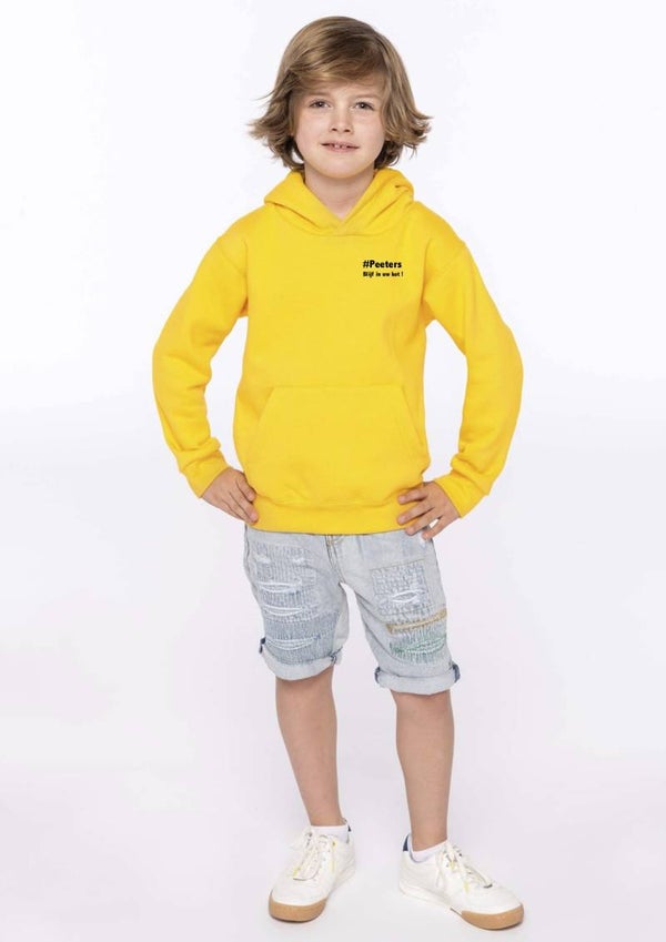 Blijf in uw kot ! sweater Kinderen met familienaam en dorpsvermelding art.K477