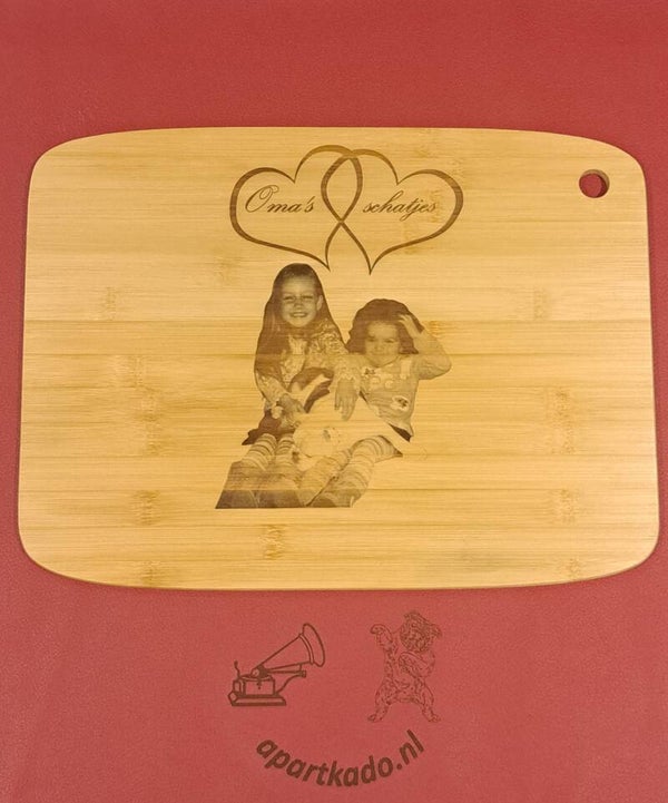 Foto en of tekst op borrelplank groot 37x28 cm