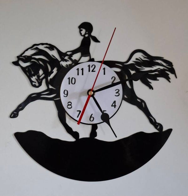 Vinyl klok ruiter op paard