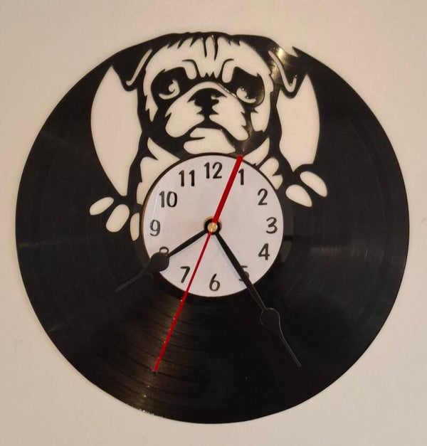 Vinyl klok mops hond