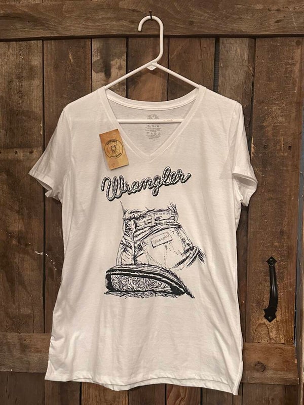Unique Western Wrangler jean / saddle T-shirt