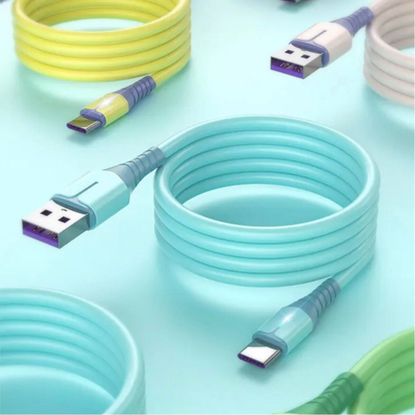 EV-Green 3A Ultra Stevige Vloeibare Siliconen Snellaad USB Kabel - (diverse kleuren)