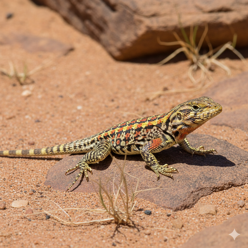 Leiolepis rubritaeniata ( vlinderagaam )