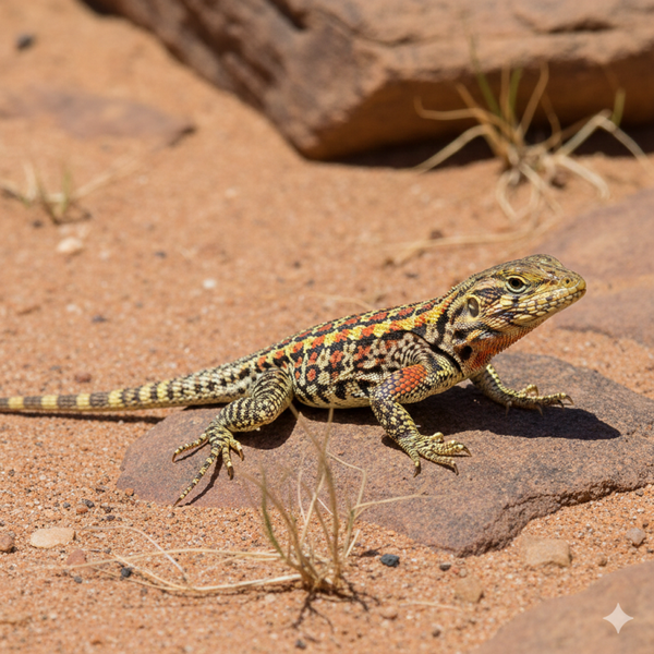 Leiolepis rubritaeniata ( vlinderagaam )