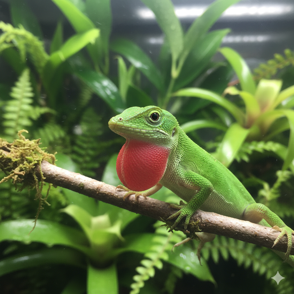Anolis carolinensis ( Roodkeelanolis )