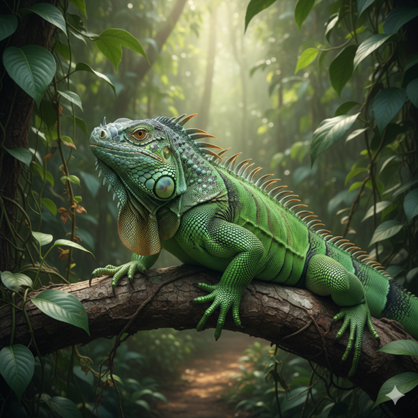 Iguana iguana ( Groene Leguaan )