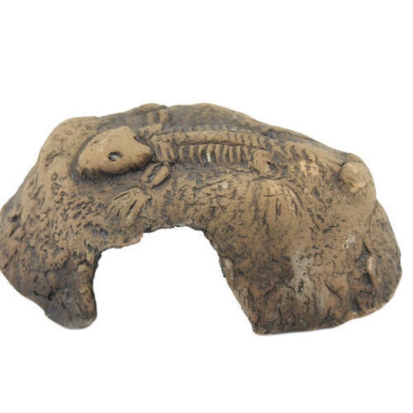 Ceramic Fossil Stone Brown 10 x 9 x 4 cm