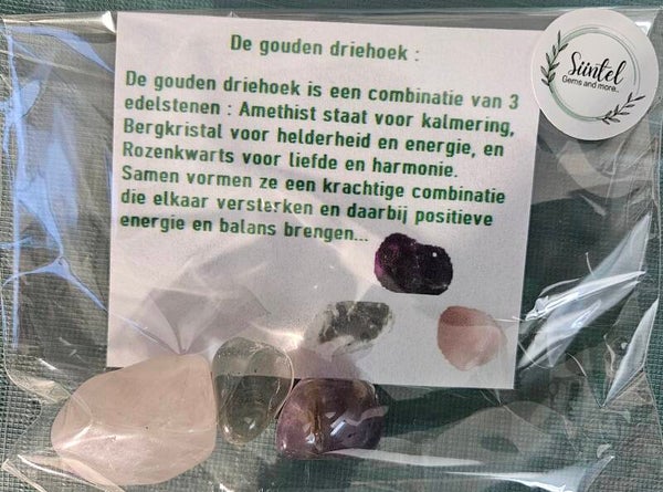 Setje gouden driehoek zakstenen