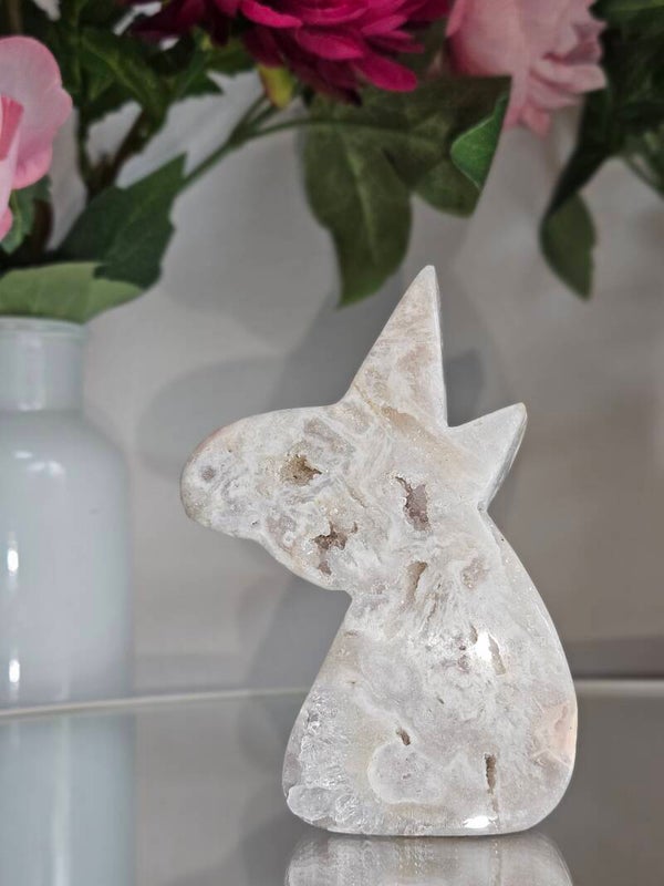 Roze amethist unicorn