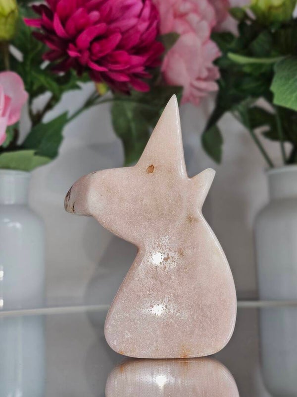 Roze amethist unicorn
