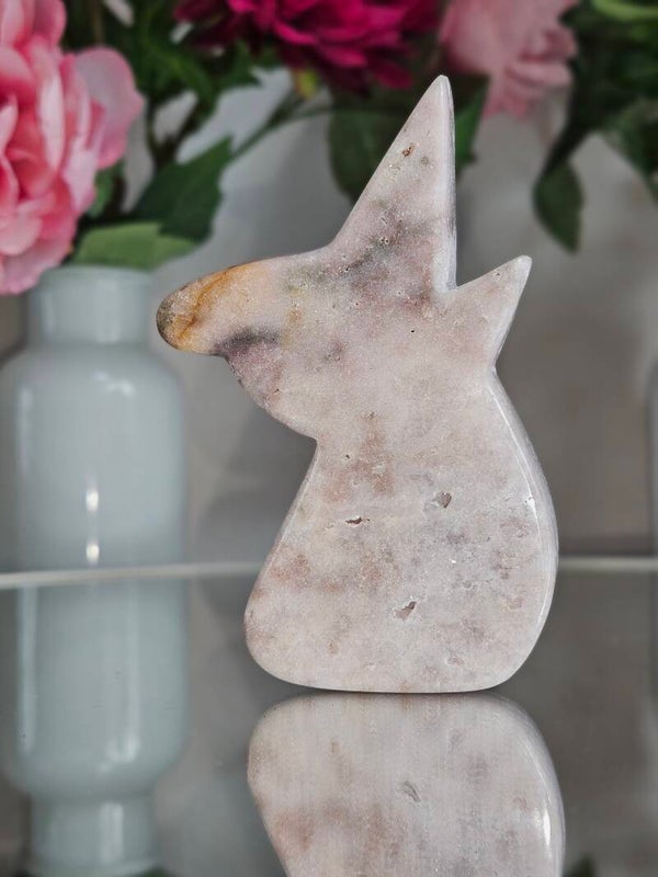 Roze amethist unicorn