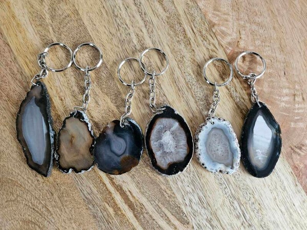 Agaatschijf sleutelhanger