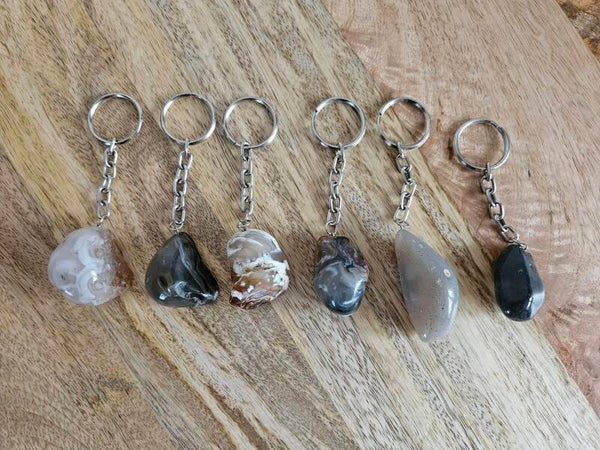 agaat trommelsteen sleutelhanger