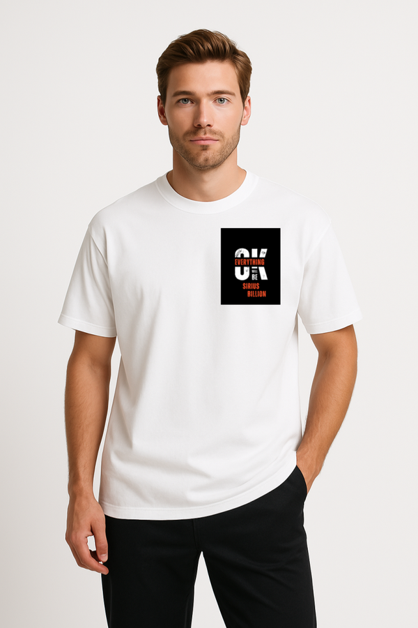 T-SHIRT BLANC OVERSIZE LOGO SIRIUS BILLION EN ORANGE