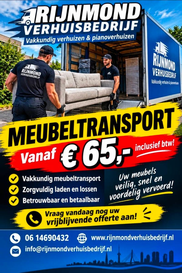 1 stuk meubeltransport vanaf €65