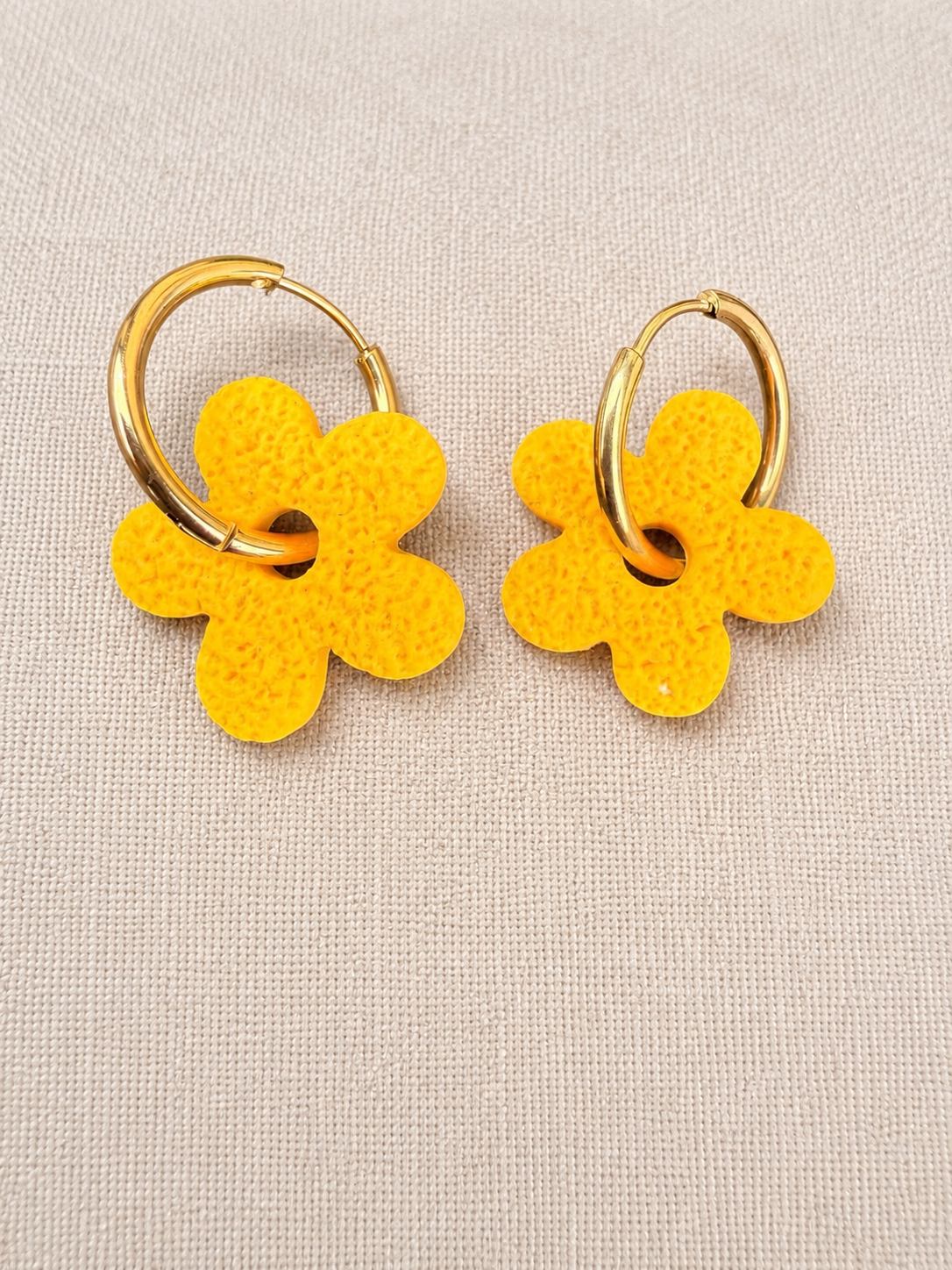 Boucles d’oreilles Pampilles Fleur Jaune