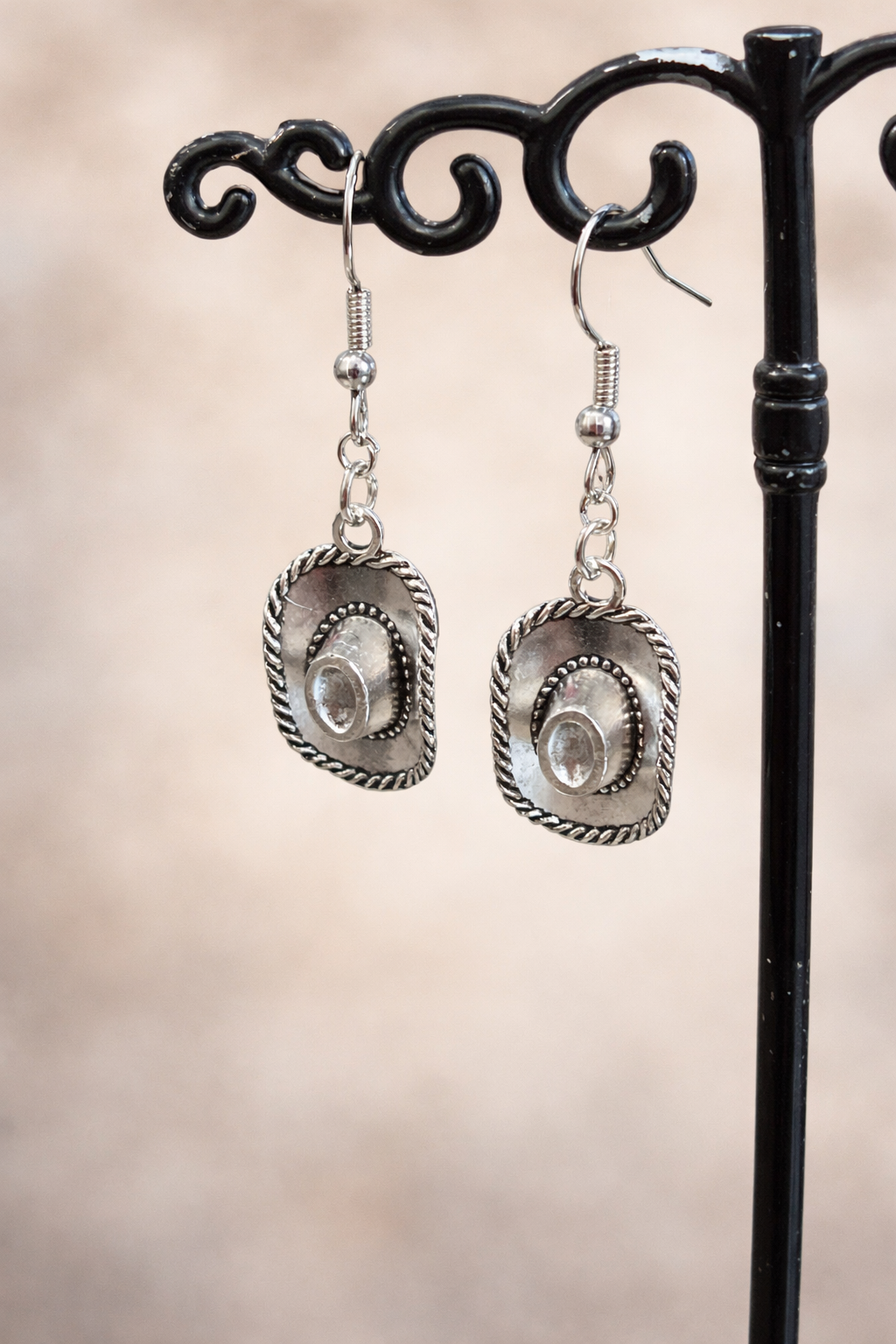 Boucles d’oreilles Country chapeau de cowboy