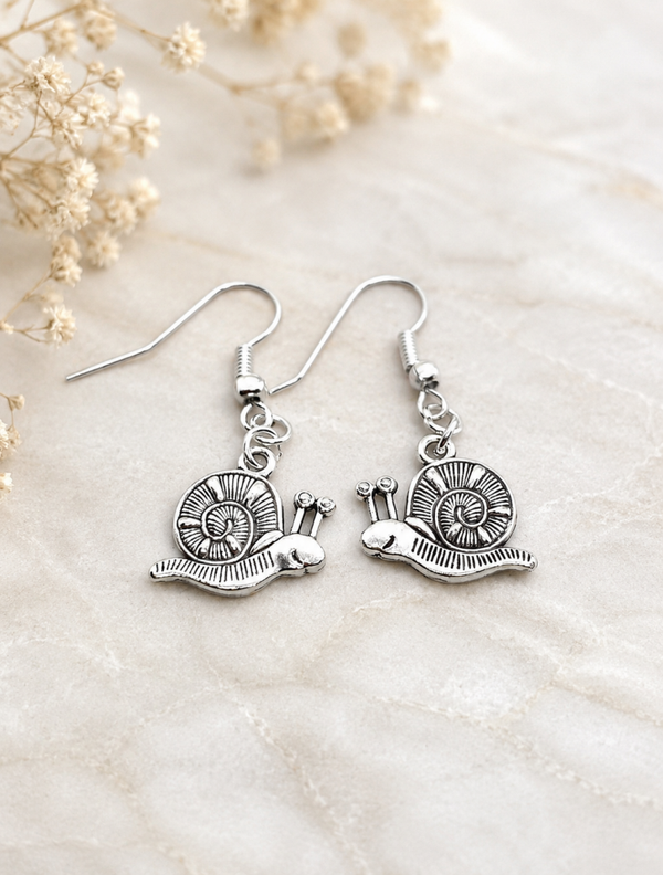 Boucles d’oreilles escargots argentés – Acier inoxydable