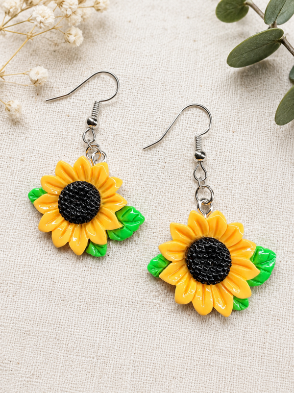 Boucles d’oreilles Fleur de Tournesol
