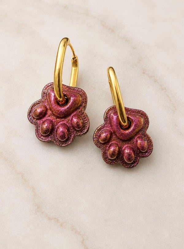 Boucles d’oreilles créoles – Pampilles pattes scintillantes en résine
