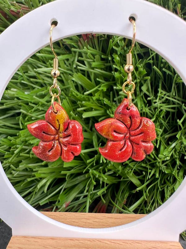 Boucles d’oreilles feuilles couleurs automne