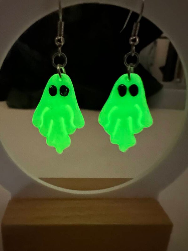 Boucles d’oreilles Halloween fantômes phosphorescent