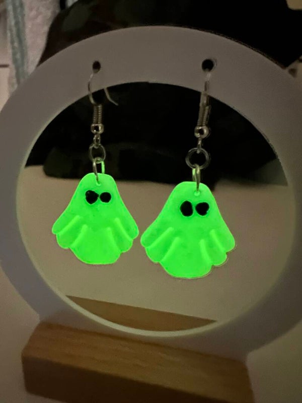 Boucles d’oreilles Fantômes Halloween phosphorescents