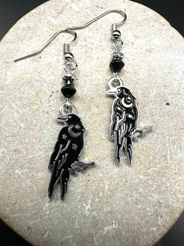 Boucles d’oreilles Corbeau Halloween The Crow